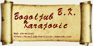 Bogoljub Karajović vizit kartica
